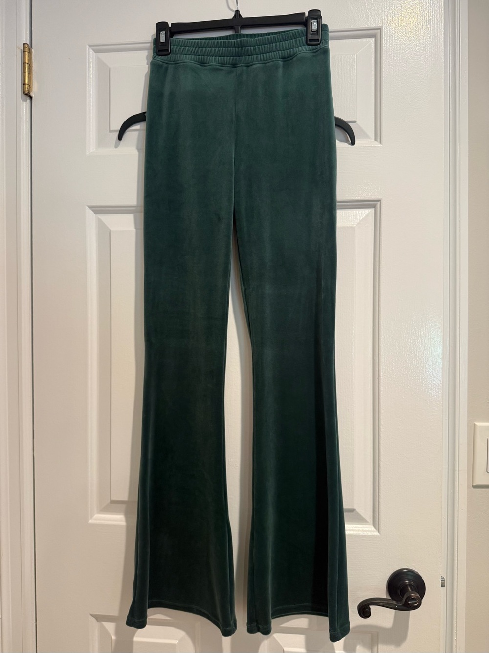 Hollister Forest Green Velvet Flare Pants